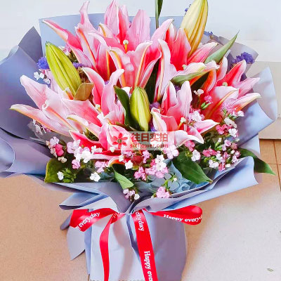 南平6支香水百合，全家幸福快乐