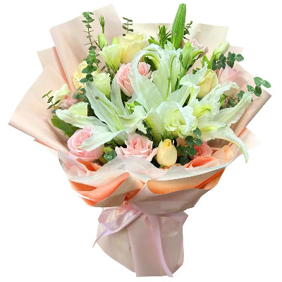 南平10朵玫瑰百合混搭，爱是难忘时刻